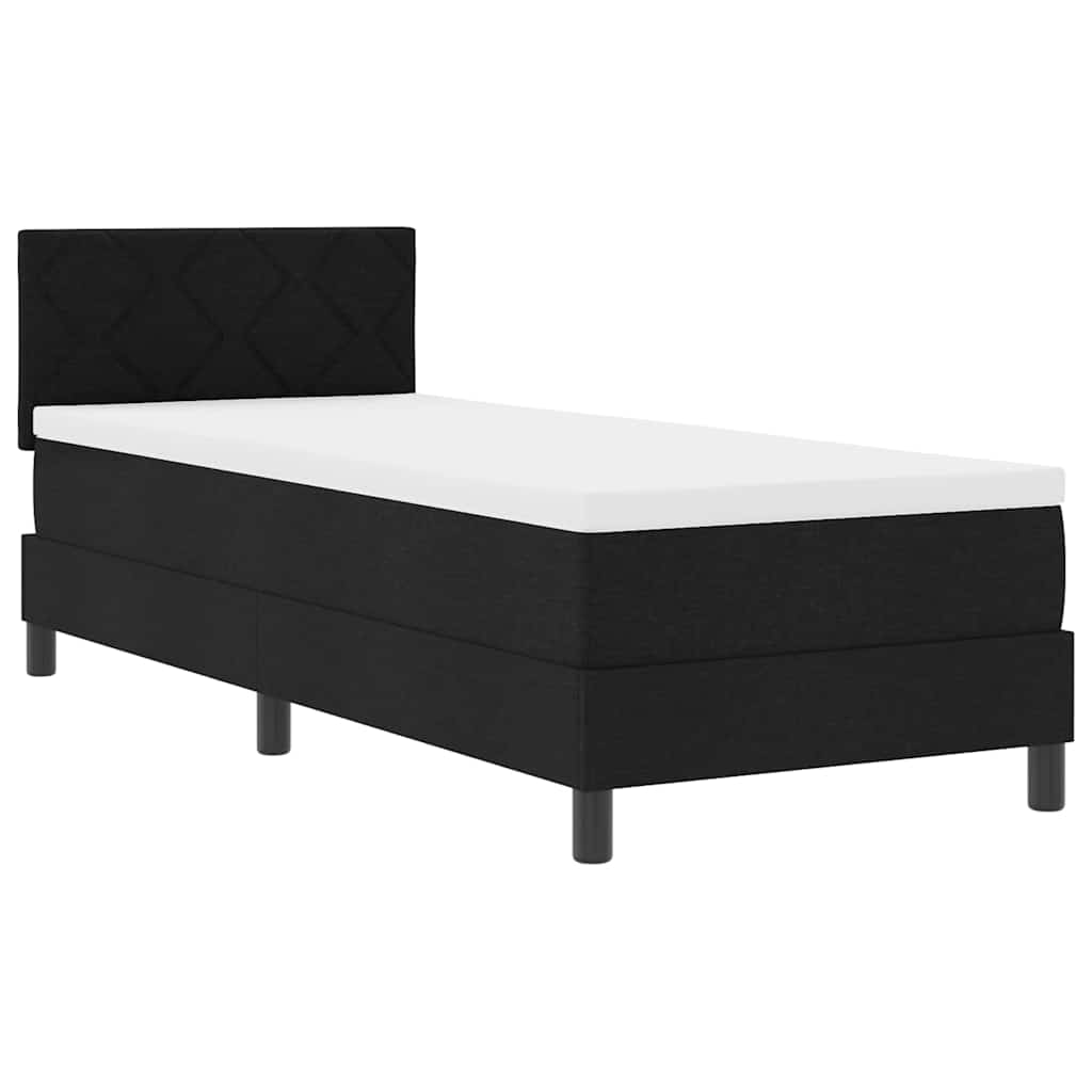Box spring seng med LED-lysstrimler Sort 80 x 200 cm Stof
