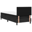 Box spring seng med LED-lysstrimler Sort 80 x 200 cm Stof