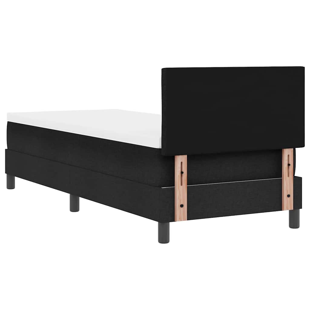 Box spring seng med LED-lysstrimler Sort 80 x 200 cm Stof