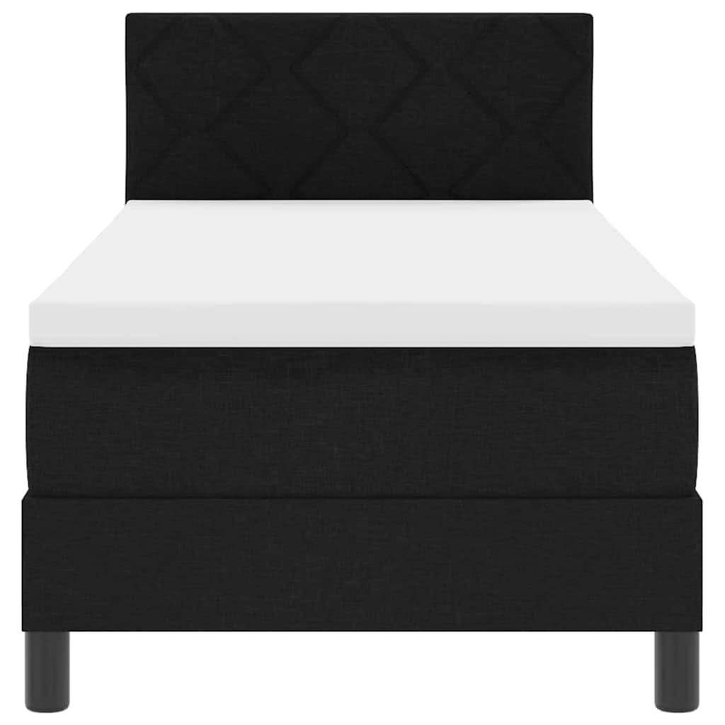 Box spring seng med LED-lysstrimler Sort 80 x 200 cm Stof
