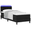 Box spring seng med LED-lysstrimler Sort 80 x 200 cm Stof