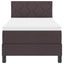 Box spring seng med LED-lysstrimler Mørk Brun 80 x 200 cm Stof