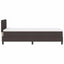 Box spring seng med LED-lysstrimler Mørk Brun 80 x 200 cm Stof