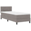 Box spring seng med LED-lysstrimler Gråbrun 80 x 200 cm Stof