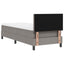 Box spring seng med LED-lysstrimler Gråbrun 80 x 200 cm Stof
