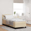 Box spring seng med LED-lysstrimler Creme 80 x 200 cm Stof