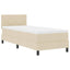 Box spring seng med LED-lysstrimler Creme 80 x 200 cm Stof