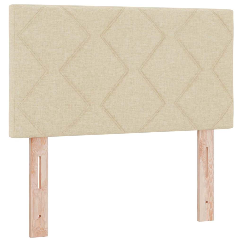 Box spring seng med LED-lysstrimler Creme 80 x 200 cm Stof