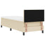 Box spring seng med LED-lysstrimler Creme 80 x 200 cm Stof