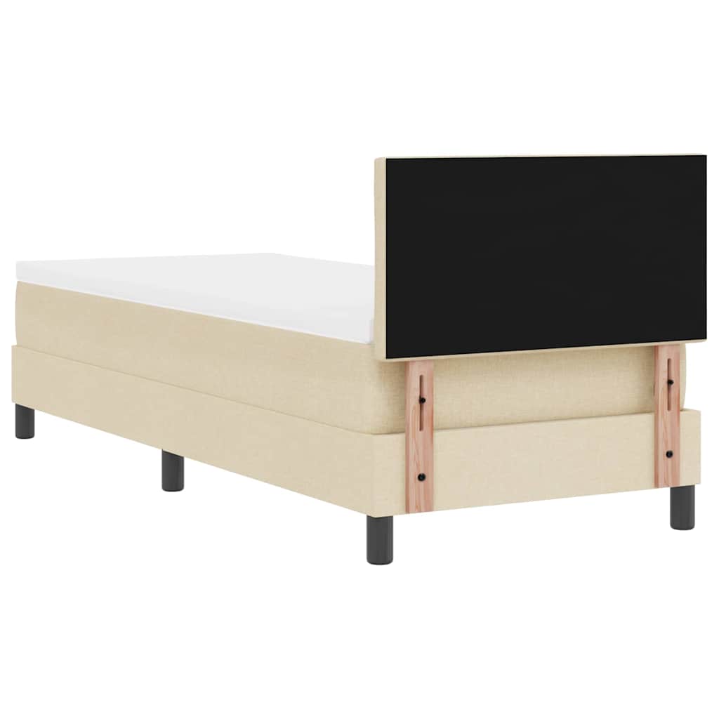 Box spring seng med LED-lysstrimler Creme 80 x 200 cm Stof
