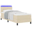 Box spring seng med LED-lysstrimler Creme 80 x 200 cm Stof