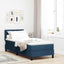 Box spring seng med LED-lysstrimler Blå 80 x 200 cm Stof