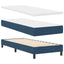 Box spring seng med LED-lysstrimler Blå 80 x 200 cm Stof