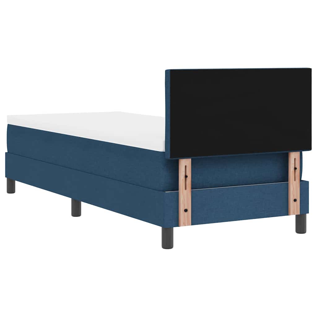 Box spring seng med LED-lysstrimler Blå 80 x 200 cm Stof