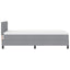 Box spring seng med LED-lysstrimler Lysegrå 90 x 190 cm Stof