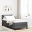 Box spring seng med LED-lysstrimler Mørkegrå 90 x 190 cm Stof