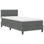 Box spring seng med LED-lysstrimler Mørkegrå 90 x 190 cm Stof