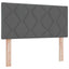 Box spring seng med LED-lysstrimler Mørkegrå 90 x 190 cm Stof