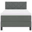 Box spring seng med LED-lysstrimler Mørkegrå 90 x 190 cm Stof