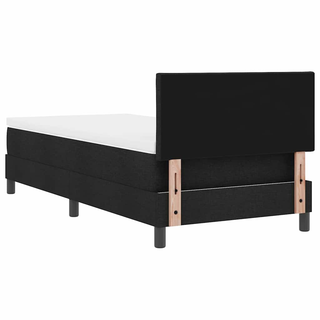 Box spring seng med pude med hovedgærde Sort 90 x 190 cm Stof