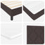 Box spring seng med LED-lysstrimler Mørk Brun 90 x 190 cm Stof