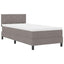 Box spring seng med LED-lysstrimler Gråbrun 90 x 190 cm Stof