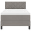 Box spring seng med LED-lysstrimler Gråbrun 90 x 190 cm Stof