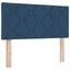 Box spring seng med LED-lysstrimler Blå 90 x 190 cm Stof