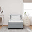 Box spring seng med LED-lysstrimler Lysegrå 90 x 200 cm Stof