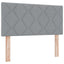 Box spring seng med LED-lysstrimler Lysegrå 90 x 200 cm Stof