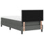 Box spring seng med LED-lysstrimler Mørkegrå 90 x 200 cm Stof