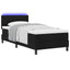 Box spring seng med pude med hovedgærde Sort 90 x 200 cm Stof