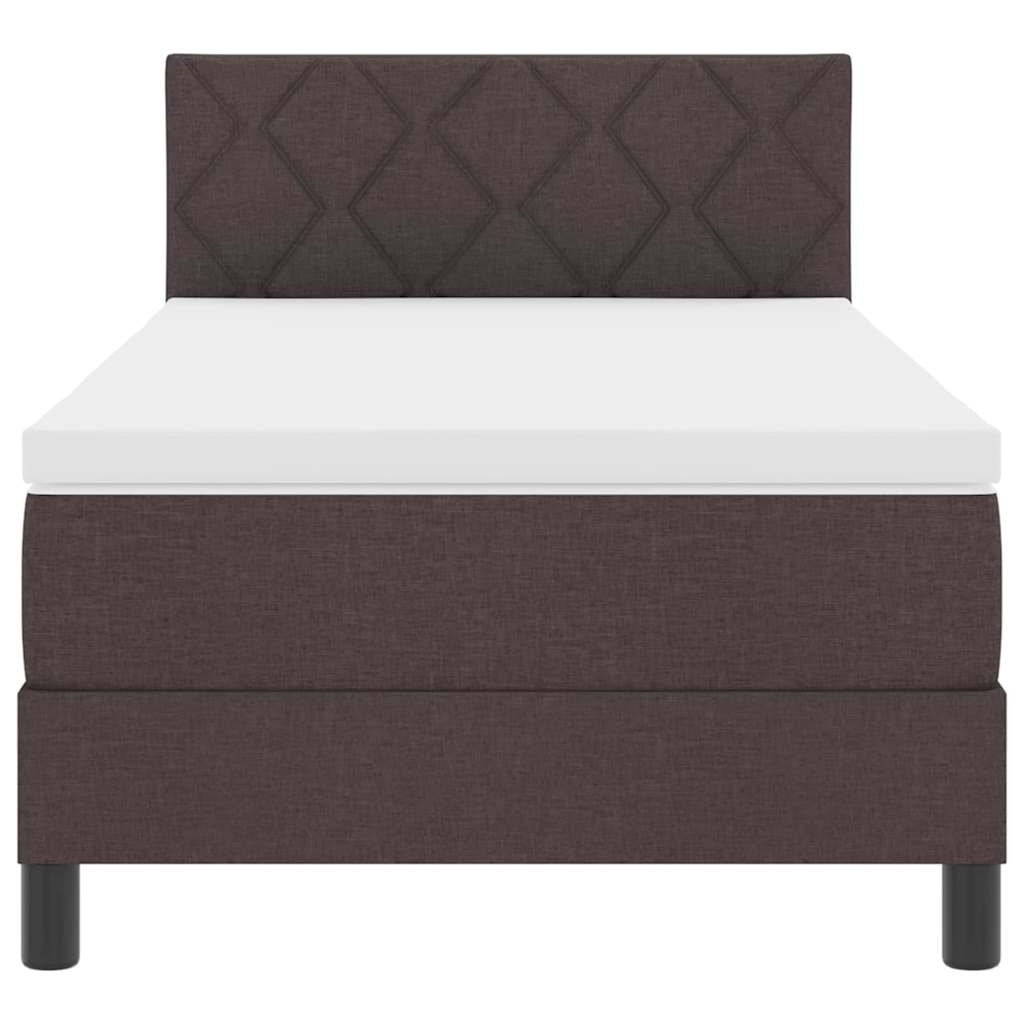 Box spring seng med pude Mørk Brun 90 x 200 cm Stof