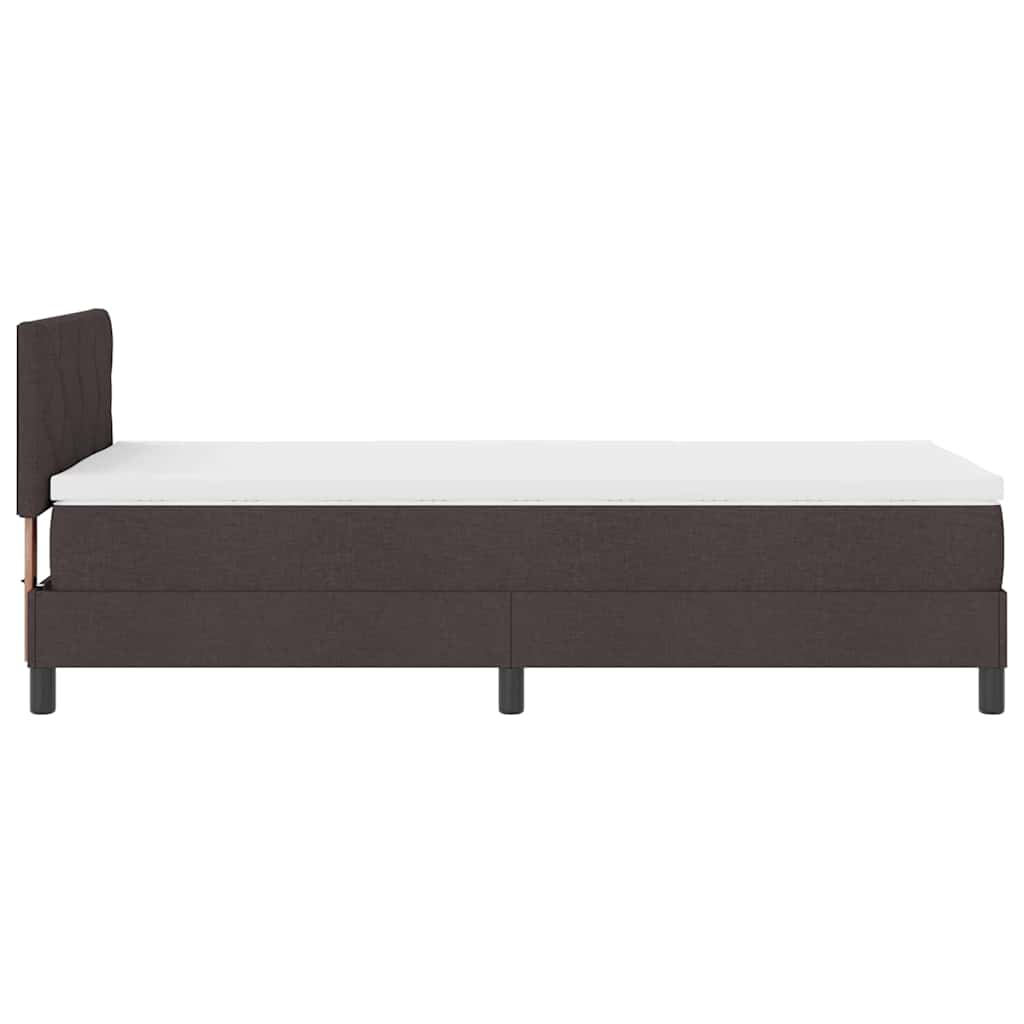 Box spring seng med pude Mørk Brun 90 x 200 cm Stof