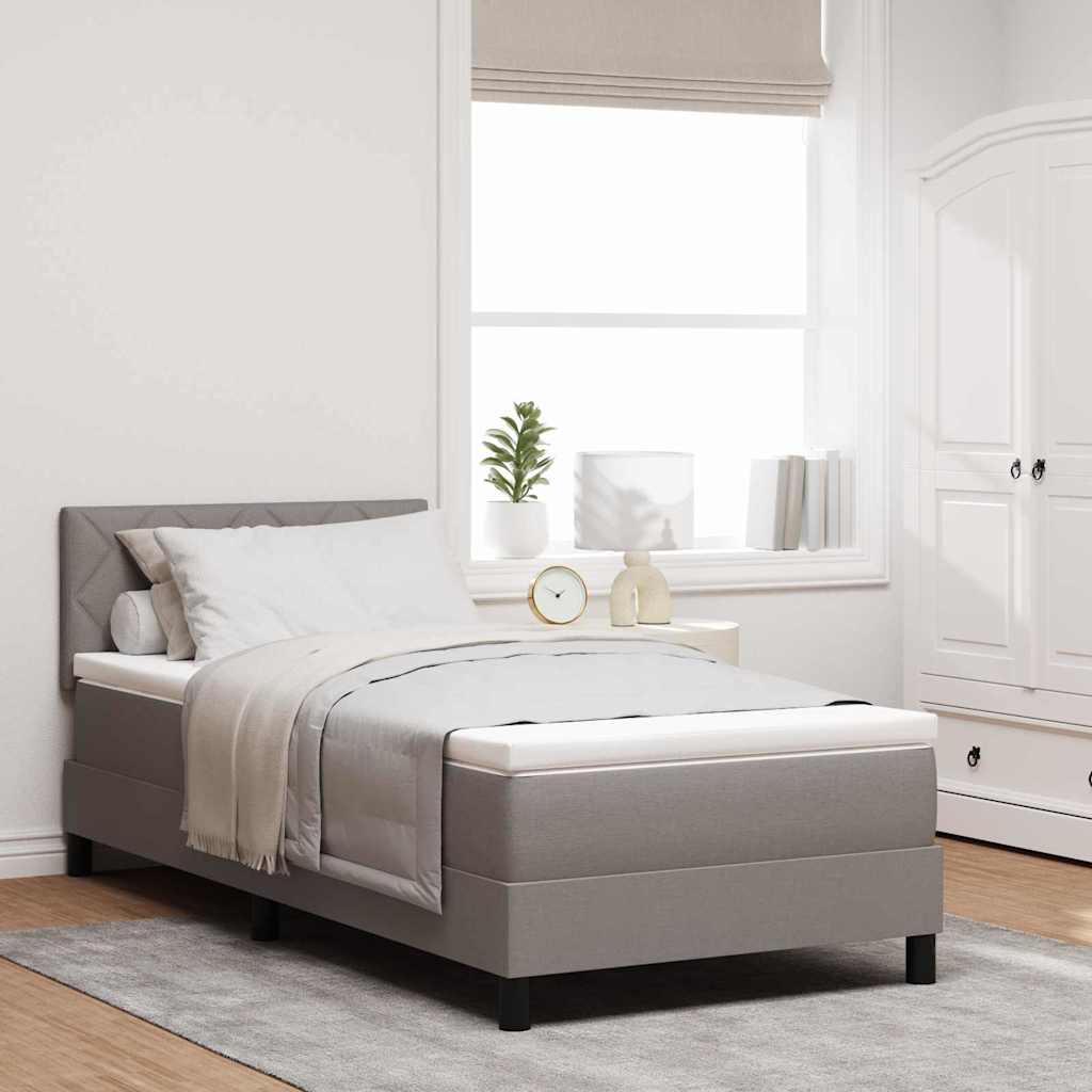 Box spring seng med pude Gråbrun 90 x 200 cm Stof