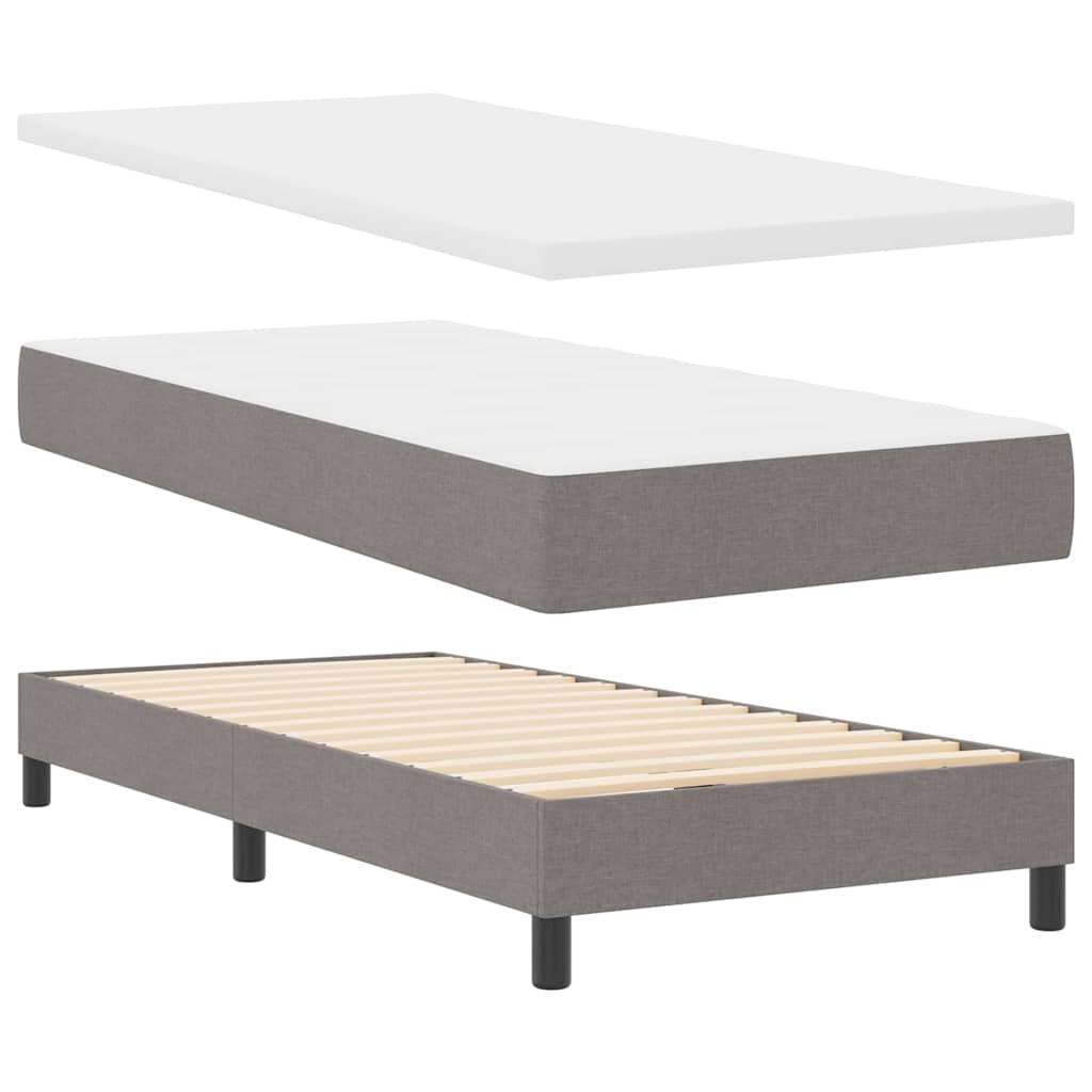 Box spring seng med pude Gråbrun 90 x 200 cm Stof