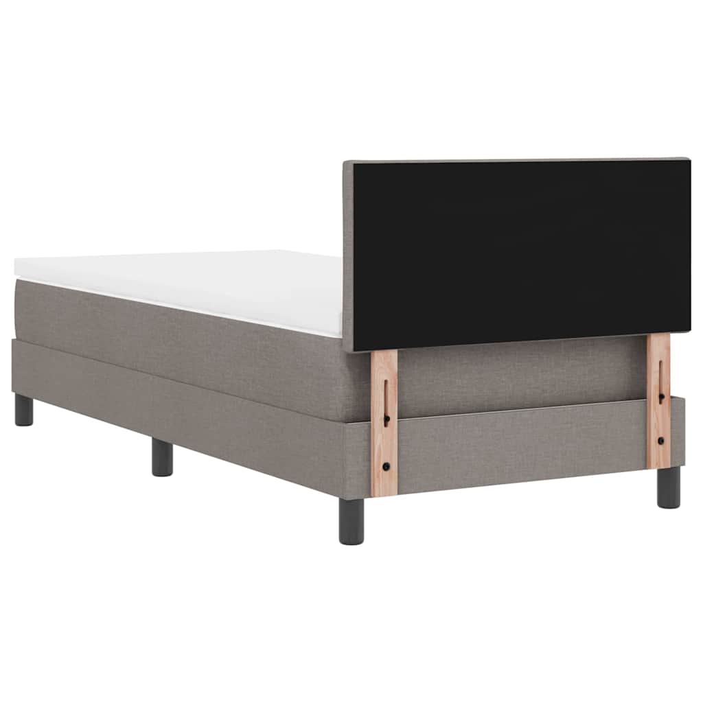 Box spring seng med pude Gråbrun 90 x 200 cm Stof