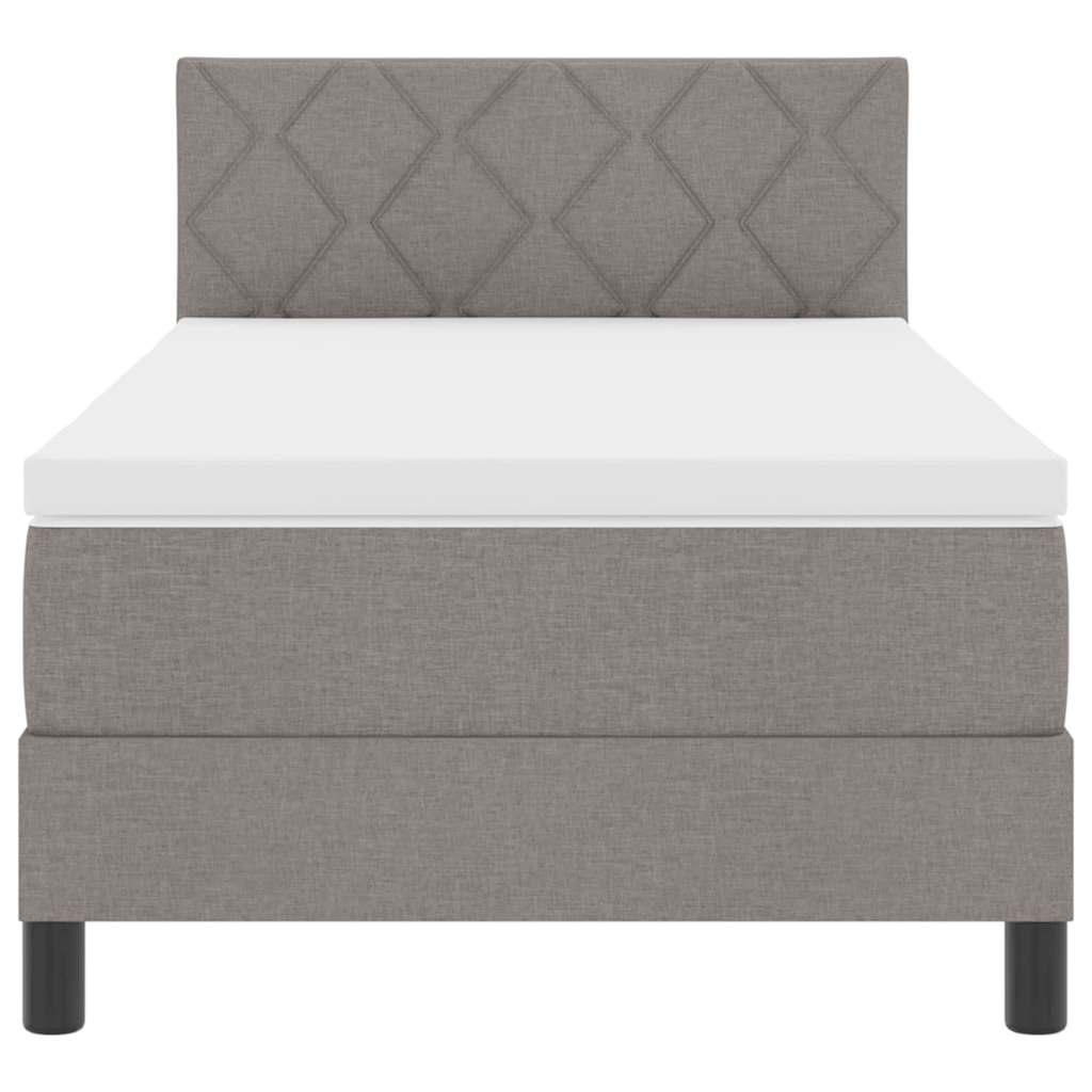 Box spring seng med pude Gråbrun 90 x 200 cm Stof