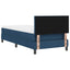 Box spring seng med LED-lysstrimler Blå 90 x 200 cm Stof