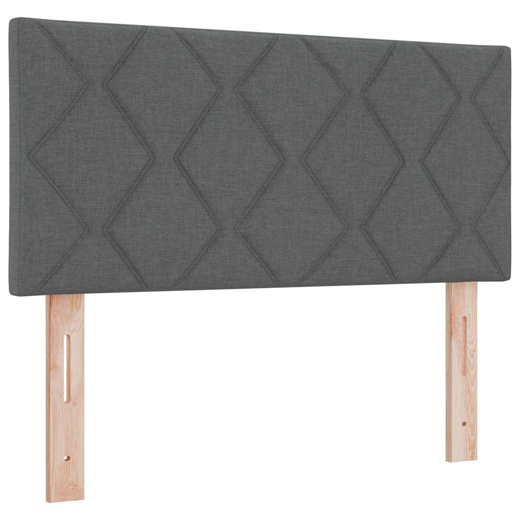 Box spring seng med pude Mørkegrå 100 x 200 cm Stof