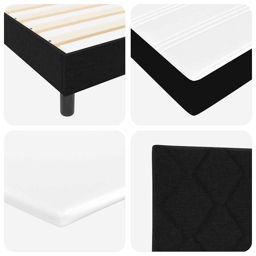 Box spring seng med pude med hovedgærde Sort 100 x 200 cm Stof