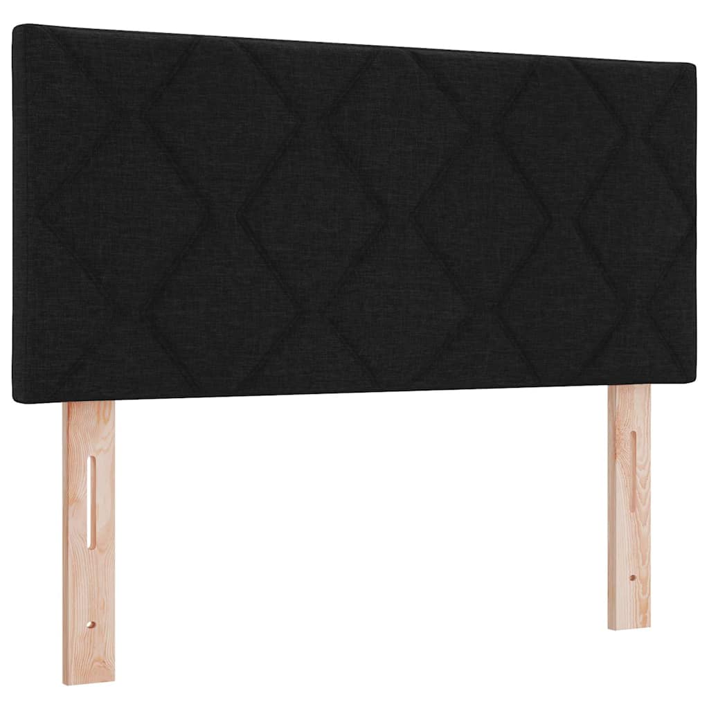 Box spring seng med pude med hovedgærde Sort 100 x 200 cm Stof