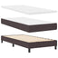 Box spring seng med LED-lysstrimler Mørk Brun 100 x 200 cm Stof