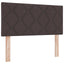 Box spring seng med LED-lysstrimler Mørk Brun 100 x 200 cm Stof