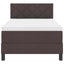 Box spring seng med LED-lysstrimler Mørk Brun 100 x 200 cm Stof