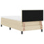 Box spring seng med pude med hovedgærde Creme 100 x 200 cm Stof