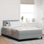 Box spring seng med LED-lysstrimler Lysegrå 120 x 190 cm Stof