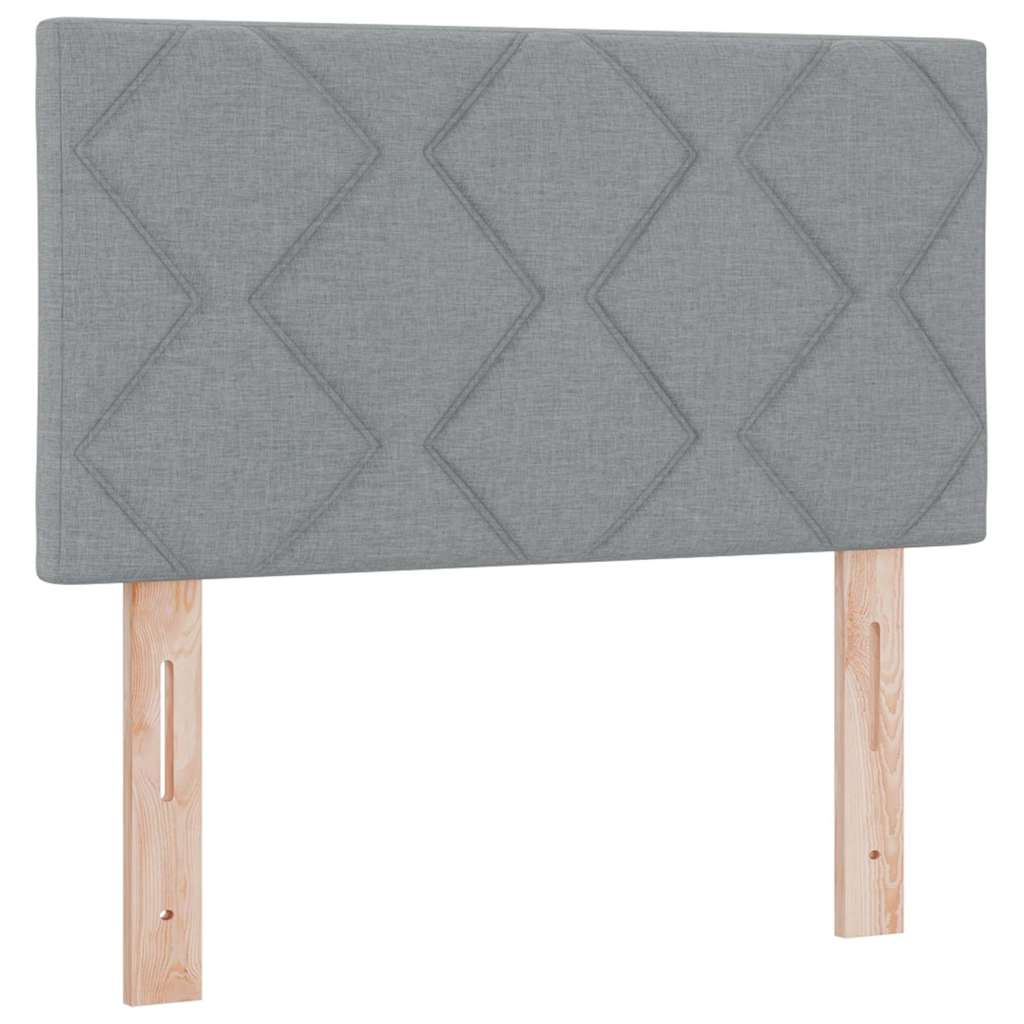 Box spring seng med LED-lysstrimler Lysegrå 120 x 190 cm Stof