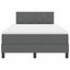 Box spring seng med LED-lysstrimler Mørkegrå 120 x 190 cm Stof