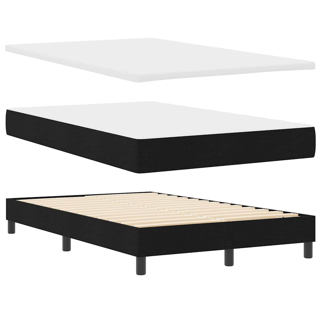 Box spring seng med LED-lysstrimler Sort 120 x 190 cm Stof